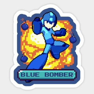 Blue Bomber Pixel Sticker